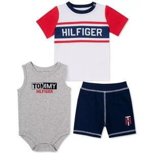 NWT Baby Boys 3-Pc. Signature T-Shirt, Bodysuit & Shorts Set, Size: 12M